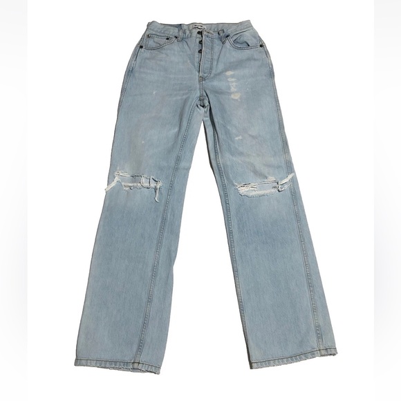 RE/DONE 90s High Rise Loose Jeans in Bleach Destroyed - Picture 2 of 9